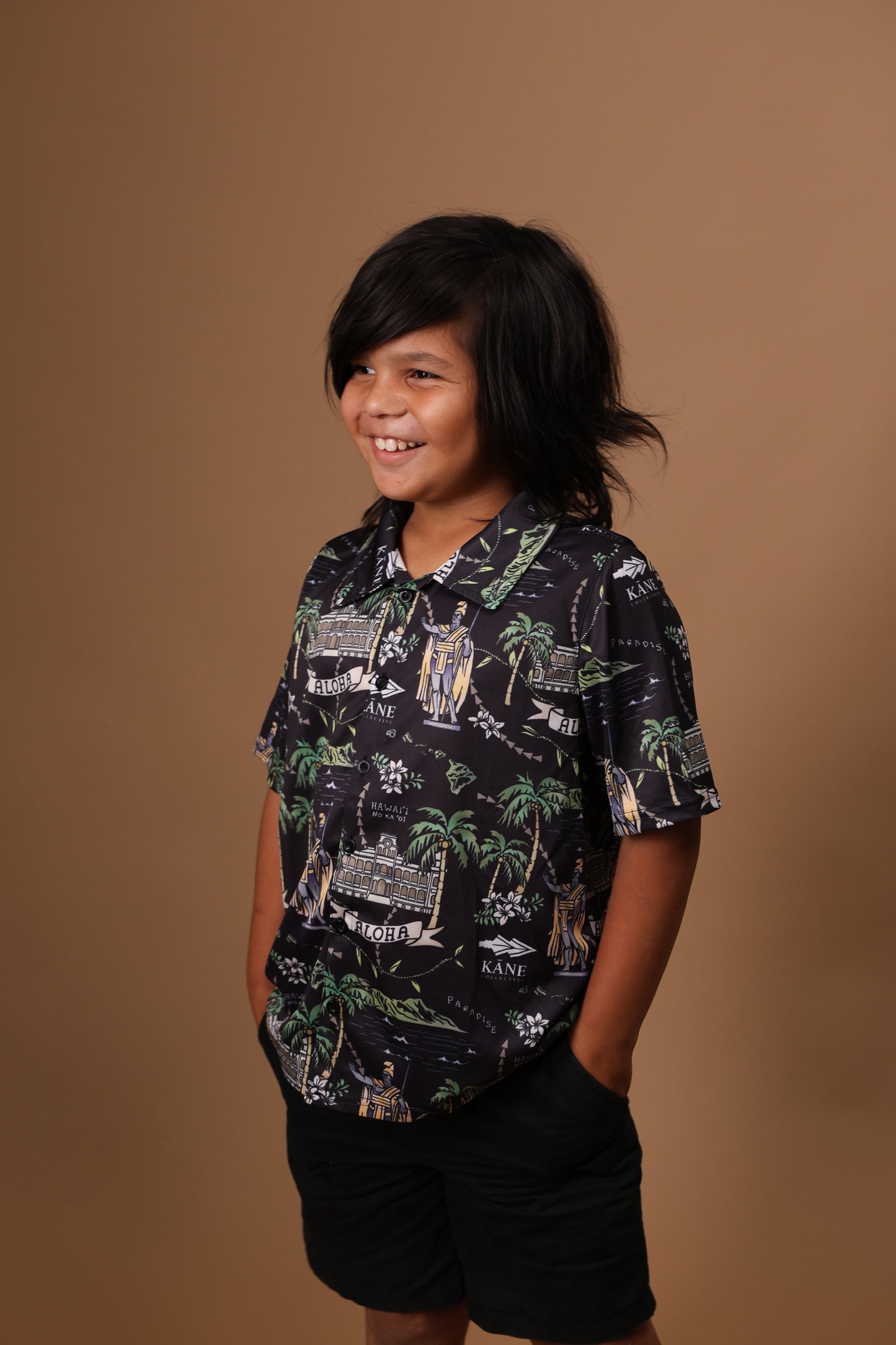 Keiki Kamehameha Day Dri-Fit Aloha Shirt