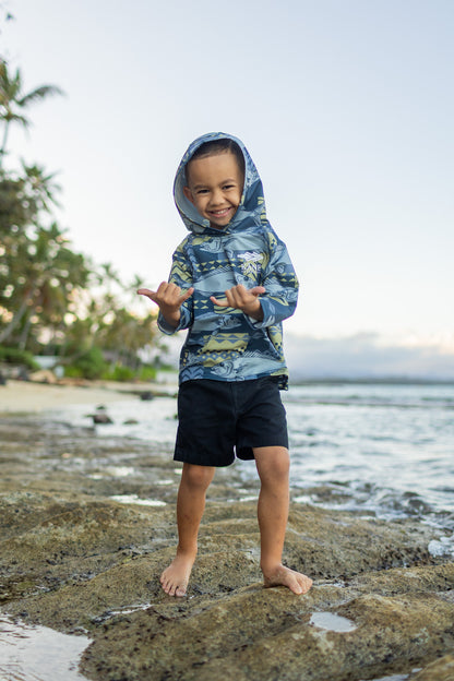 Keiki Uku Dri Fit Hooded Rashguard Long Sleeve