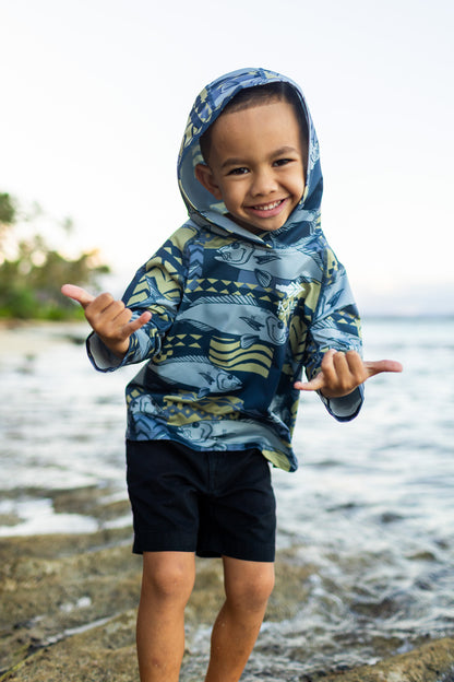 Keiki Uku Dri Fit Hooded Rashguard Long Sleeve