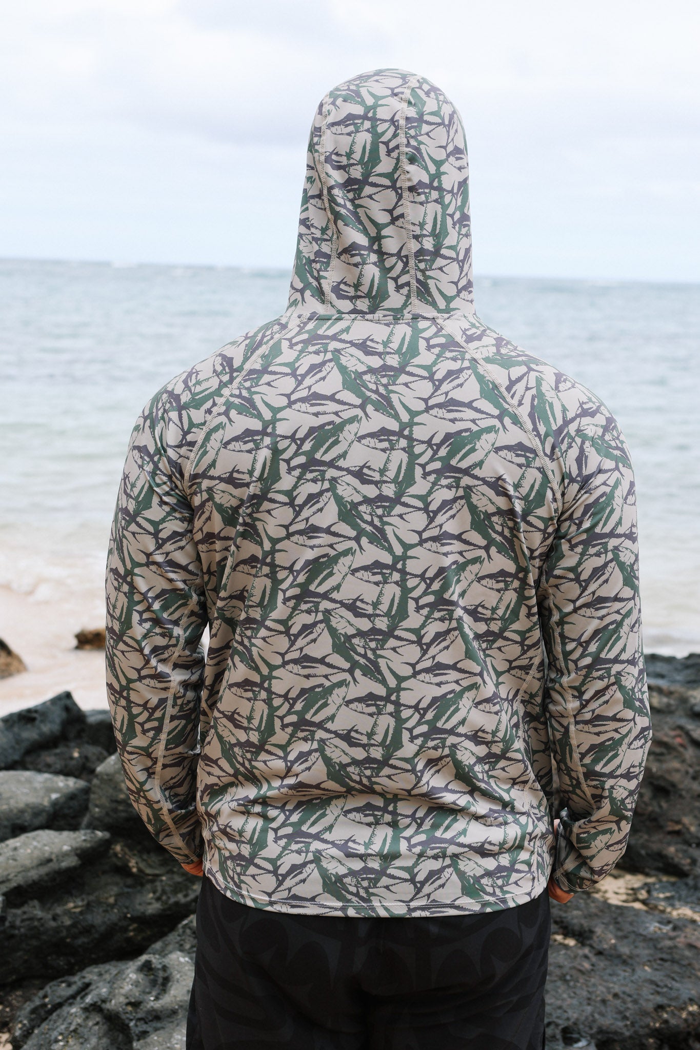 Ahi Camo Hooded Dri Fit Rashguard Long Sleeve