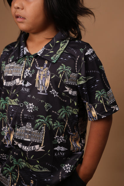 Keiki Kamehameha Day Dri-Fit Aloha Shirt