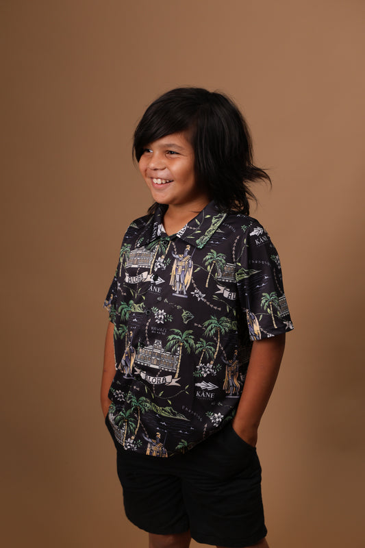 Keiki Kamehameha Day Dri-Fit Aloha Shirt