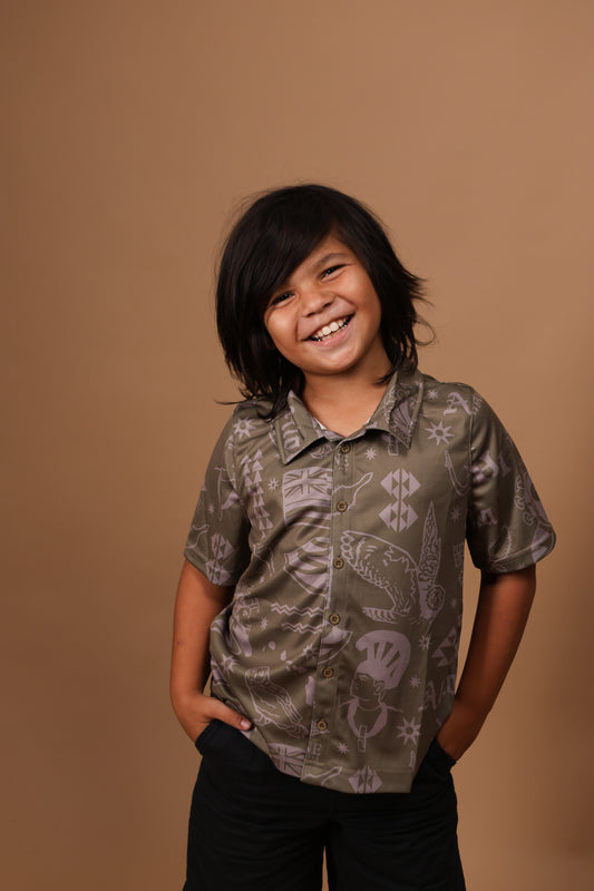 Keiki Mea Hawai'i Dri-Fit Aloha Shirt