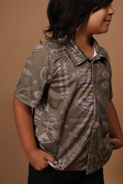 Keiki Mea Hawai'i Dri-Fit Aloha Shirt