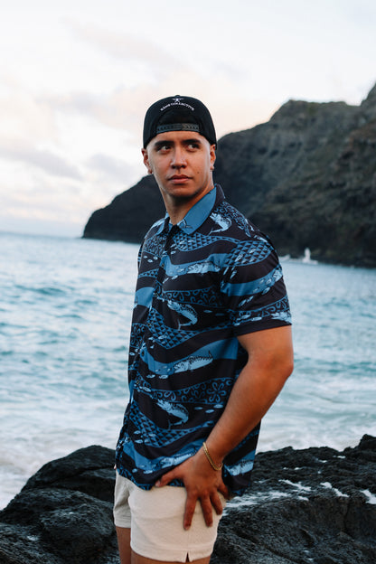 Ono Black Dri Fit Aloha Shirt