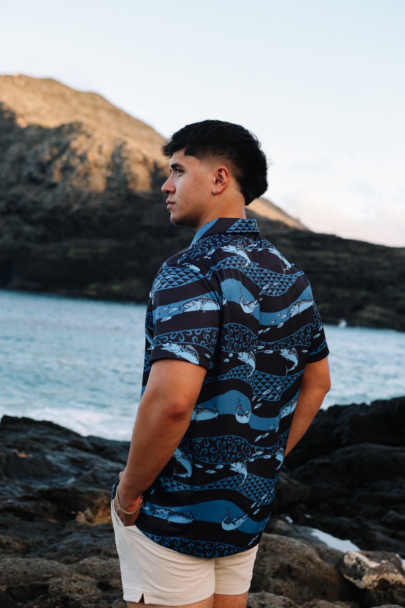 Ono Black Dri Fit Aloha Shirt
